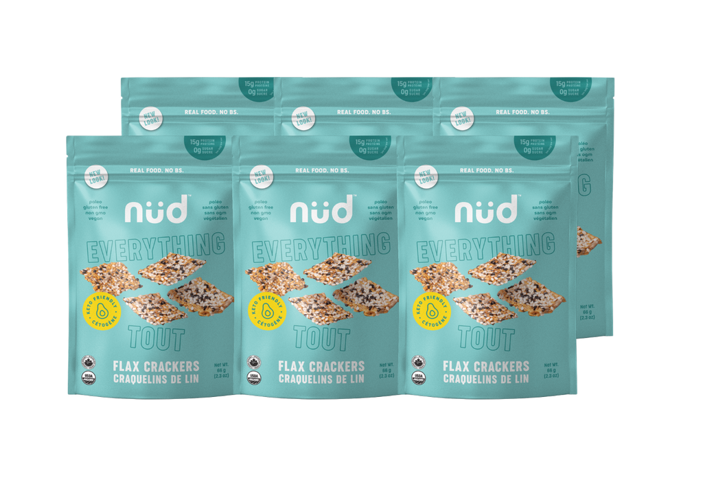 Keto 'Everything' Flax Crackers - 6 x 66g Packs